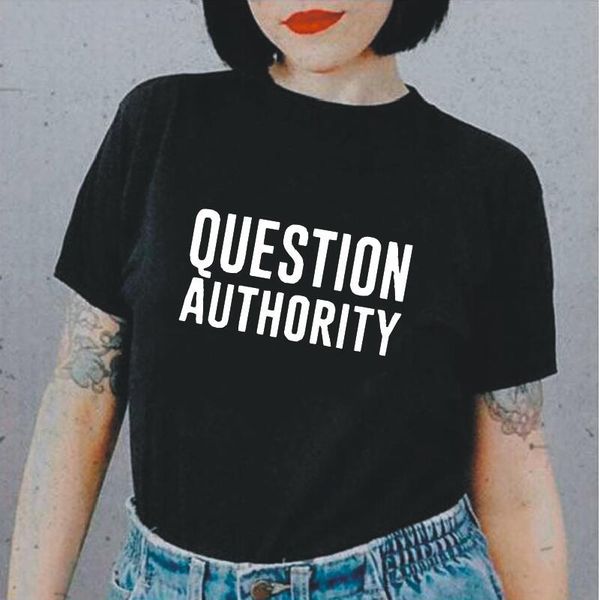 women's t-shirt summer short sleeve t shirt women humor question-authority letters print tshirt casual cotton hipster tee femme, White
women's t-shirt summer short sleeve t shirt women humor question-authority letters print tshirt casual cotton hipster tee femme, White