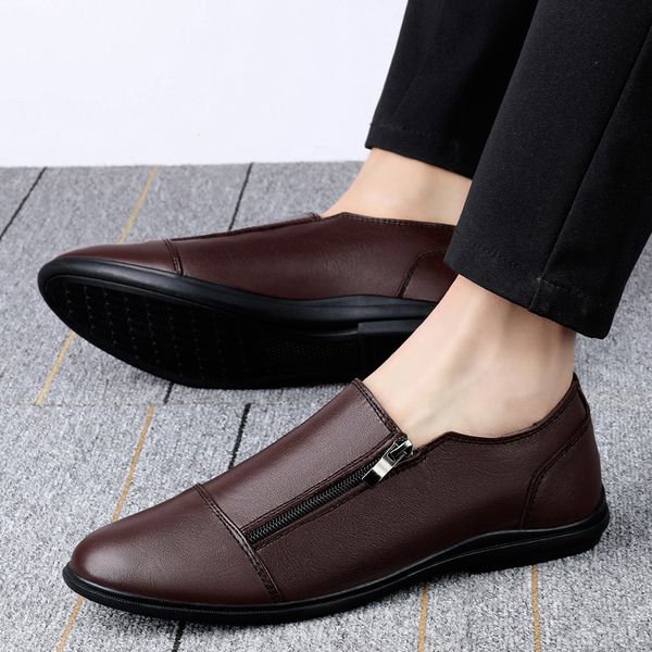 business loafers men casual luxury slip on shoes genuine leather mens shoes driving shoes office formal, Black
business loafers men casual luxury slip on shoes genuine leather mens shoes driving shoes office formal, Black