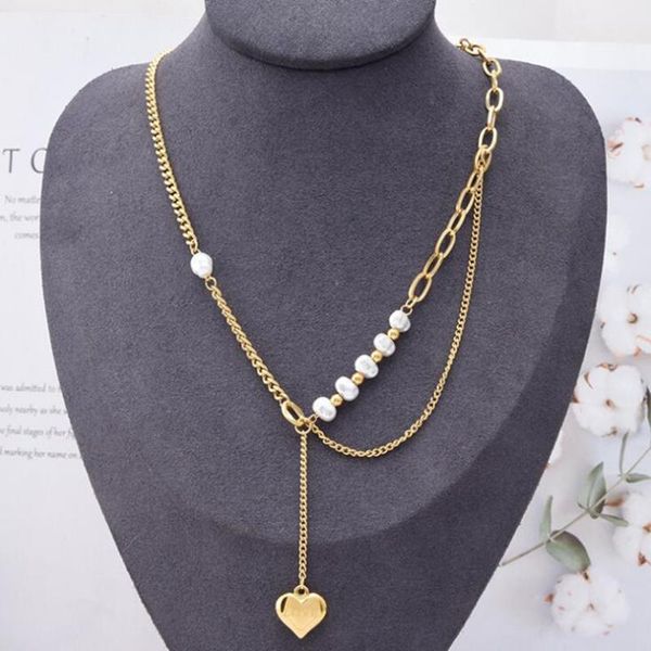 stainless steel heart irregular pearl charms thick chain choker pendant necklace for women fashion fine jewelry party gift chains, Silver
stainless steel heart irregular pearl charms thick chain choker pendant necklace for women fashion fine jewelry party gift chains, Silver