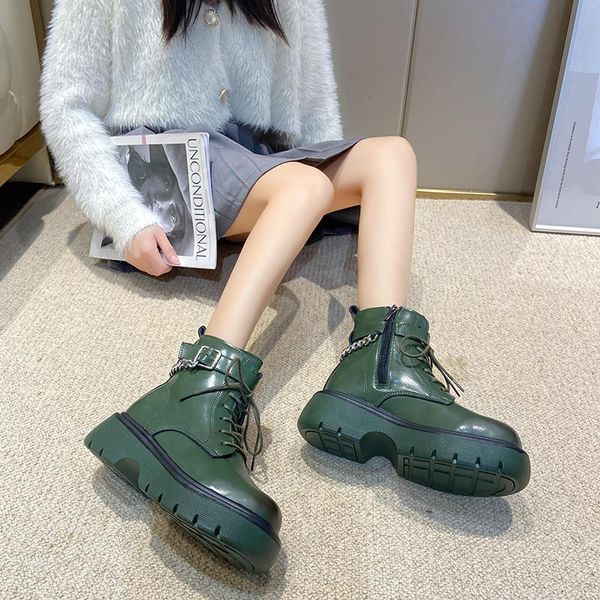 boots lacing side zipper platform 2021 women ankle fashion chain decoration solid color comfortable winter keep warm, Black
boots lacing side zipper platform 2021 women ankle fashion chain decoration solid color comfortable winter keep warm, Black