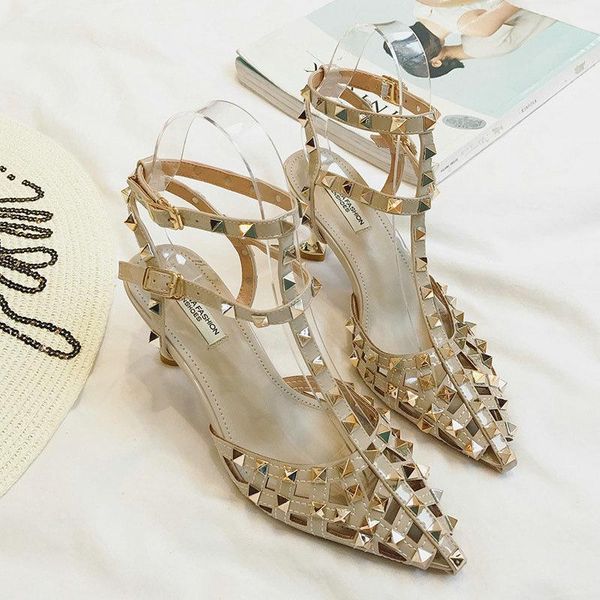 dress shoes summer baotou sandals female roman rivets fine belt wild korean high-heeled thin heel, Black
dress shoes summer baotou sandals female roman rivets fine belt wild korean high-heeled thin heel, Black