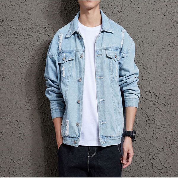 downs fashion denim ripped spring loose jeans retro casual men's japanese style single-breasted male jacket, Black
downs fashion denim ripped spring loose jeans retro casual men's japanese style single-breasted male jacket, Black