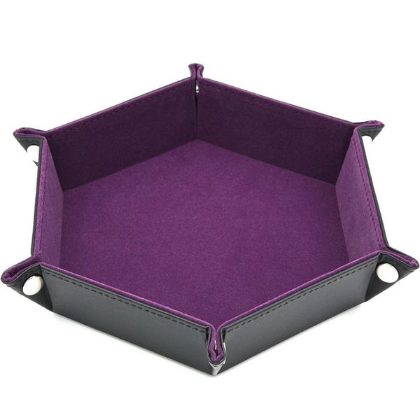dice pu leather folding hexagon tray w/purple velvet for rpg,dnd,other games and storage kitchen & organization
dice pu leather folding hexagon tray w/purple velvet for rpg,dnd,other games and storage kitchen & organization