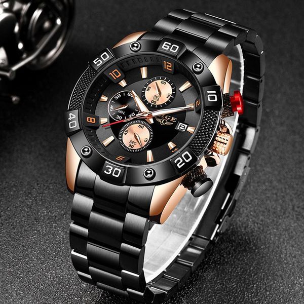 wristwatches 2021 lige sport mens watches clock stainless steel waterproof military chronograph quartz watch men relojes, Slivery;brown
wristwatches 2021 lige sport mens watches clock stainless steel waterproof military chronograph quartz watch men relojes, Slivery;brown