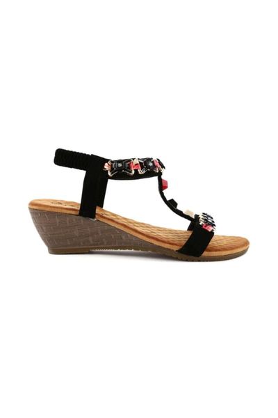 sandals 20 y205 women t-strap wedges, Black
sandals 20 y205 women t-strap wedges, Black