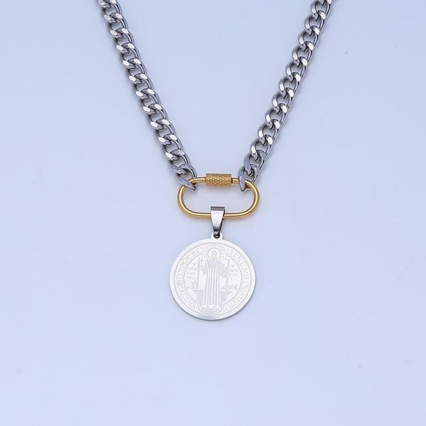 pendant necklaces san benito medal choker necklace for women stainless steel saint benedict medallion metal spiral buck, Silver
pendant necklaces san benito medal choker necklace for women stainless steel saint benedict medallion metal spiral buck, Silver