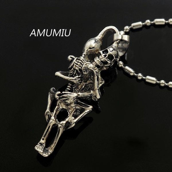 pendant necklaces amumiu vintage fashion cool mens 316l stainless steel skull necklace hzp114, Silver
pendant necklaces amumiu vintage fashion cool mens 316l stainless steel skull necklace hzp114, Silver