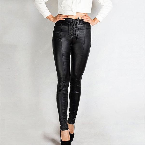 women's pants & capris fashion lace up faux leather women 2021 spring autumn pencil woman office lady pu trousers black female k332, Black;white
women's pants & capris fashion lace up faux leather women 2021 spring autumn pencil woman office lady pu trousers black female k332, Black;white