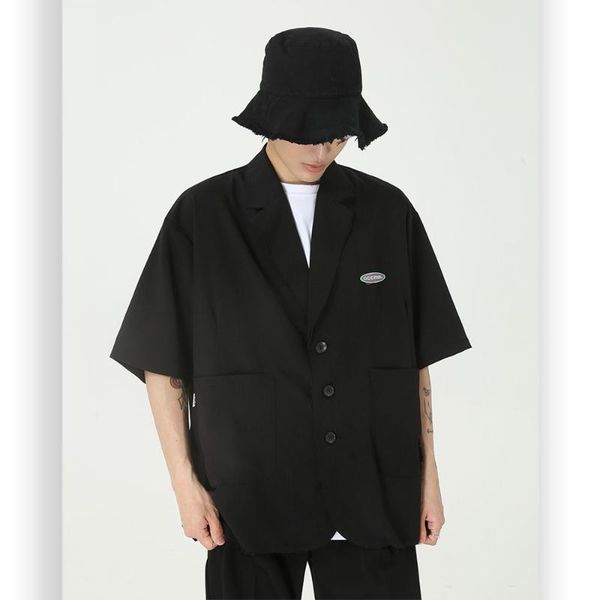 men's casual shirts male women japan korea loose couple men summer streetwear hip hop vintage suit style shirt, White;black
men's casual shirts male women japan korea loose couple men summer streetwear hip hop vintage suit style shirt, White;black