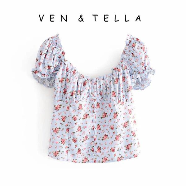ven&tella studio spring and summer design~leaky clavicle floral puff sleeve was thin, one shoulder square collar short women's blouses, White
ven&tella studio spring and summer design~leaky clavicle floral puff sleeve was thin, one shoulder square collar short women's blouses, White