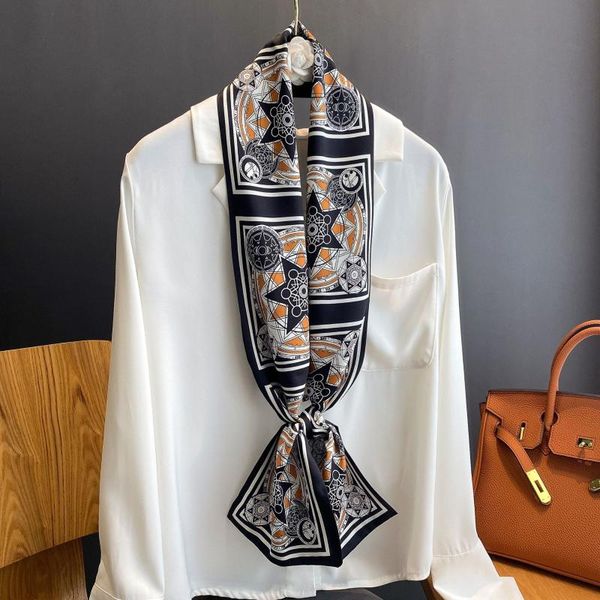 scarves silk scarf women hair tie band soft neckerchife hijab head female foulard print office ladies shawl handkerchief, Blue;gray
scarves silk scarf women hair tie band soft neckerchife hijab head female foulard print office ladies shawl handkerchief, Blue;gray