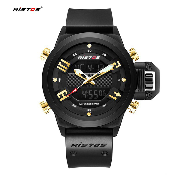 wristwatches sports men's watch fashion big dial dual display multi-function waterproof, Slivery;brown
wristwatches sports men's watch fashion big dial dual display multi-function waterproof, Slivery;brown