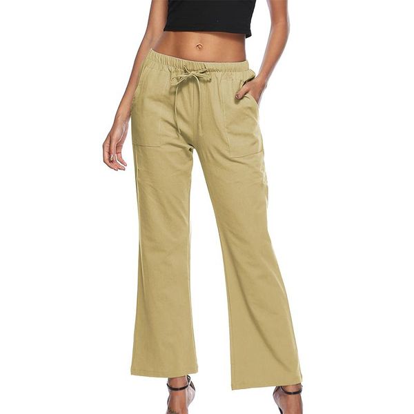 solid color women pants full-length elastic drawstring high waist pockets flare large size casual trousers women's & capris, Black;white
solid color women pants full-length elastic drawstring high waist pockets flare large size casual trousers women's & capris, Black;white