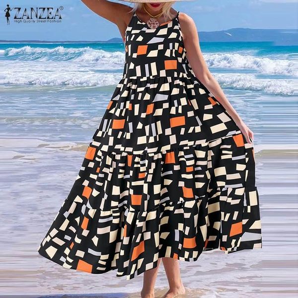 casual dresses zanzea women printed sundress summer bohemian beach holiday dress straps a-line long geometric vestidos kaftan, Black;gray
casual dresses zanzea women printed sundress summer bohemian beach holiday dress straps a-line long geometric vestidos kaftan, Black;gray