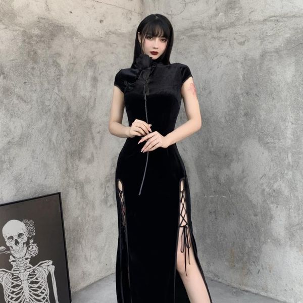 casual dresses women retro vintage cheongsam party long split slim bodycon dress black 2021 female fashion velvet vestidos, Black;gray
casual dresses women retro vintage cheongsam party long split slim bodycon dress black 2021 female fashion velvet vestidos, Black;gray