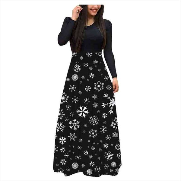 christmas long sleeve womens dress o neck 1950s snowflake print evening max black vestidos elegantes para mujer, Black;gray
christmas long sleeve womens dress o neck 1950s snowflake print evening max black vestidos elegantes para mujer, Black;gray