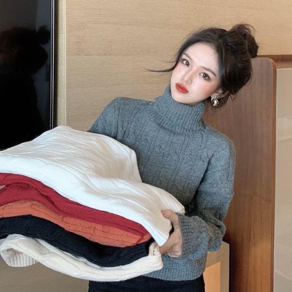 women's sweaters lucyever autumn winter turtleneck sweater korean style solid short knitted pullover casual long sleeve jumper, White;black
women's sweaters lucyever autumn winter turtleneck sweater korean style solid short knitted pullover casual long sleeve jumper, White;black