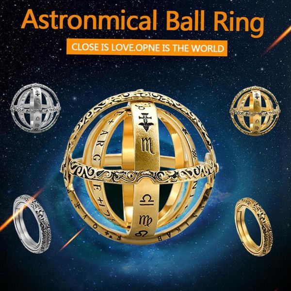 cluster rings creative astronomical ball ring rotating finger sphere jewelry couple lover gift constellation, Golden;silver
cluster rings creative astronomical ball ring rotating finger sphere jewelry couple lover gift constellation, Golden;silver