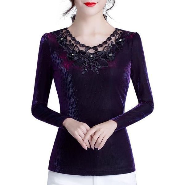 women's blouses & shirts spring autumn style shirt hollow out solid color long sleeve o-neck korean elegant slim dd8604, White
women's blouses & shirts spring autumn style shirt hollow out solid color long sleeve o-neck korean elegant slim dd8604, White