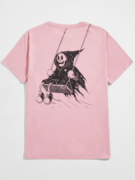 romwe x brooksart skull graphic tee h0tm#, White;black 
romwe x brooksart skull graphic tee h0tm#, White;black