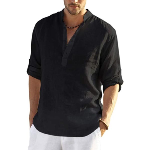 men's t-shirts men t-shirt casual blouse cotton linen shirt loose long sleeve tees spring autumn handsome shirts holiday beachwear, White;black
men's t-shirts men t-shirt casual blouse cotton linen shirt loose long sleeve tees spring autumn handsome shirts holiday beachwear, White;black