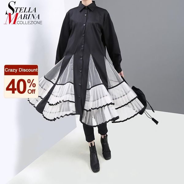 casual dresses korean style woman long sleeve black pleated shirt dress ruffles girls mesh patchwork lady cute midi robe femme 5581, Black;gray
casual dresses korean style woman long sleeve black pleated shirt dress ruffles girls mesh patchwork lady cute midi robe femme 5581, Black;gray