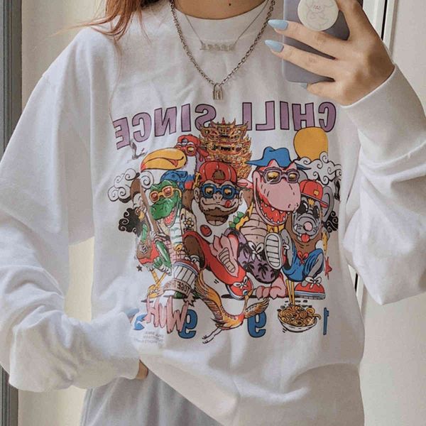 women's hoodies & sweatshirts cartoon print women cotton hoodie fashion chic all-match long sleeve autumn sweatshirt female casual whi, Black
women's hoodies & sweatshirts cartoon print women cotton hoodie fashion chic all-match long sleeve autumn sweatshirt female casual whi, Black