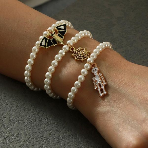 charm bracelets creative skull bat ghost pendant pearl halloween bracelet japanese and korean style fashion temperament trend jewelry, Golden;silver
charm bracelets creative skull bat ghost pendant pearl halloween bracelet japanese and korean style fashion temperament trend jewelry, Golden;silver