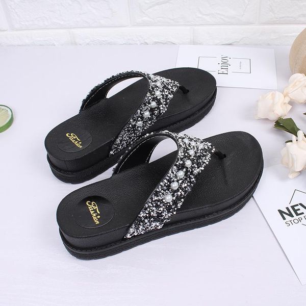slippers fashion solid open toe women platform flip flops low flat with crystal outdoor summer pvc ladies shoes, Black
slippers fashion solid open toe women platform flip flops low flat with crystal outdoor summer pvc ladies shoes, Black