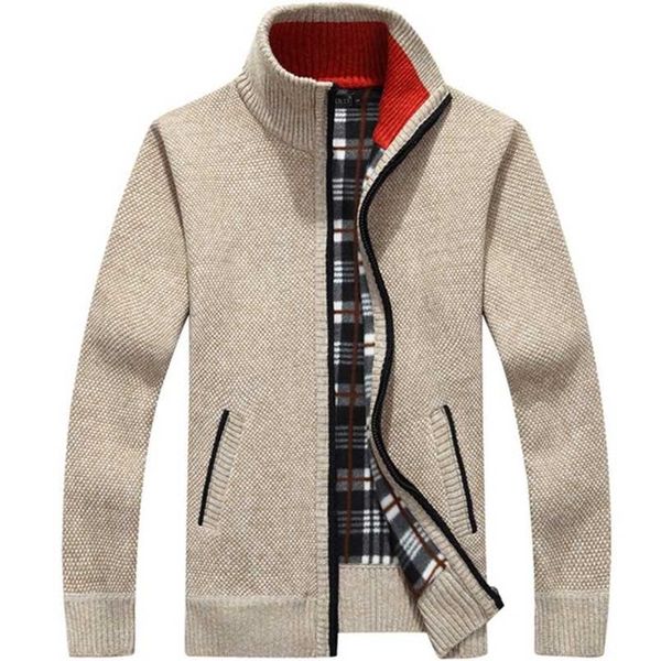 men thick knitted cardigan knitwear autumn winter stand collar zipper warm sweater coat casual solid mens cardigan outwear male 211221, White;black
men thick knitted cardigan knitwear autumn winter stand collar zipper warm sweater coat casual solid mens cardigan outwear male 211221, White;black