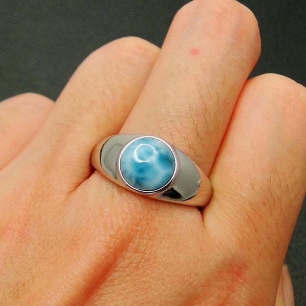 cluster rings 100% 925 sterling silver natural dominica larimar round ring womens jewelry for engagement wedding gift, Golden;silver
cluster rings 100% 925 sterling silver natural dominica larimar round ring womens jewelry for engagement wedding gift, Golden;silver
