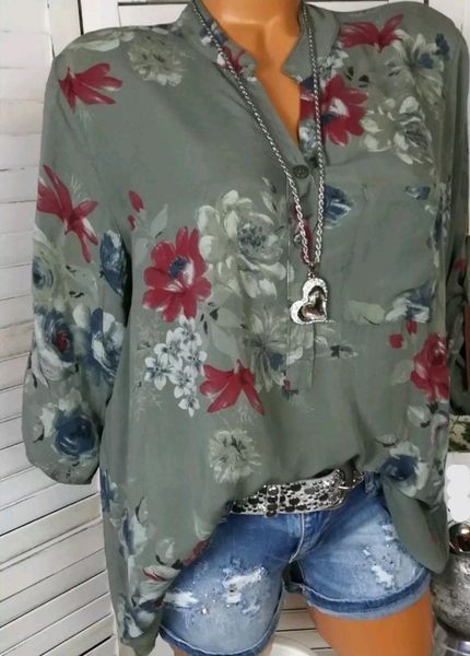 women fashion casual chiffon v-neck long sleeve shirts tunic outfit blouse flower floral print women's blouses &, White
women fashion casual chiffon v-neck long sleeve shirts tunic outfit blouse flower floral print women's blouses &, White