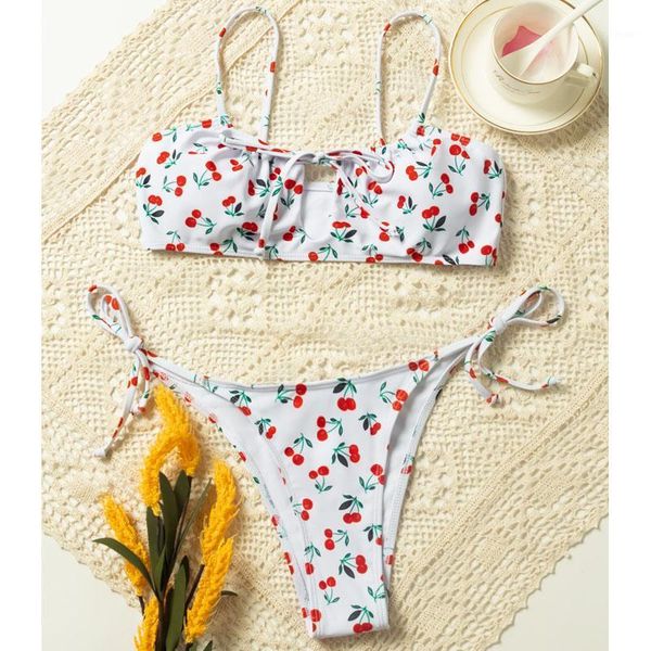 cherry print bathing suit 2021 swimwear women string swimsuit low waist bather push up swimming costumes tie side beachwear women's, White;black
cherry print bathing suit 2021 swimwear women string swimsuit low waist bather push up swimming costumes tie side beachwear women's, White;black