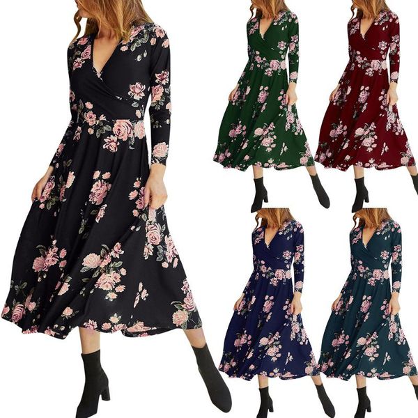 casual dresses women elegant dress 2021 long sleeve v neck summer robe female retro party culb mid-calf a-line vestidos, Black;gray
casual dresses women elegant dress 2021 long sleeve v neck summer robe female retro party culb mid-calf a-line vestidos, Black;gray
