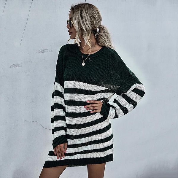 casual dresses fashion striped batwing knitted sweater women dress long sleeve loose pull causal mini streetwear autumn 2021, Black;gray
casual dresses fashion striped batwing knitted sweater women dress long sleeve loose pull causal mini streetwear autumn 2021, Black;gray