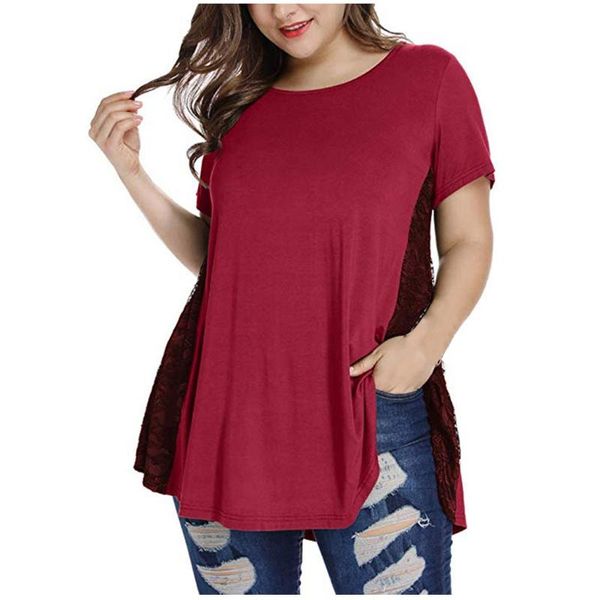 women's t-shirt women lace tunic short sleeve t shirt 2021 summer fashion female casual o neck plus size camisas mujer m140#, White
women's t-shirt women lace tunic short sleeve t shirt 2021 summer fashion female casual o neck plus size camisas mujer m140#, White