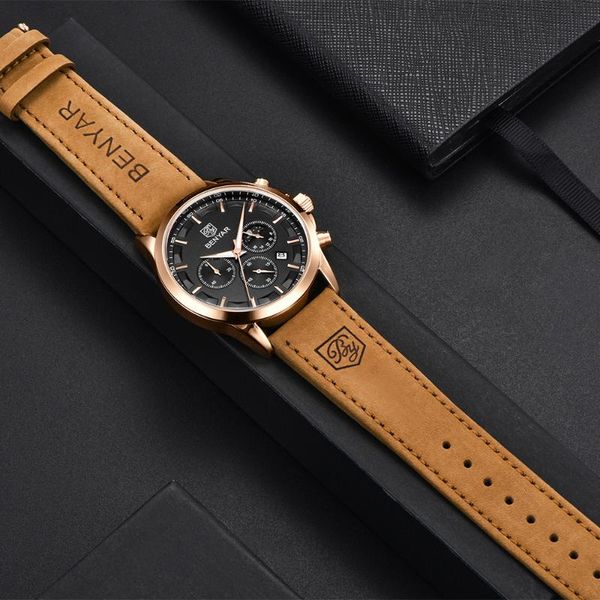 wristwatches benyar men quartz watches 30m waterproof leather military watch for casual automatic date clock relojes, Slivery;brown
wristwatches benyar men quartz watches 30m waterproof leather military watch for casual automatic date clock relojes, Slivery;brown
