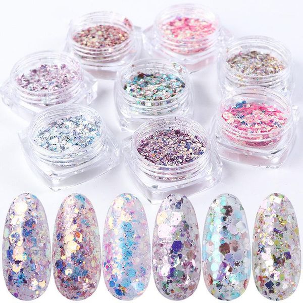 boxes/set holographic nail glitter powder flakes shiny charms hexagon art pigment dust decoration manicure tool1, Silver;gold
boxes/set holographic nail glitter powder flakes shiny charms hexagon art pigment dust decoration manicure tool1, Silver;gold