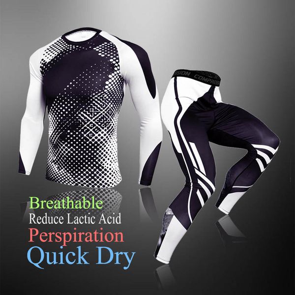 mens sport running compression suit fitness t-shirt + pants skin-tight long sleeves fitness rashguard mma gym training sportswear, White;black
mens sport running compression suit fitness t-shirt + pants skin-tight long sleeves fitness rashguard mma gym training sportswear, White;black