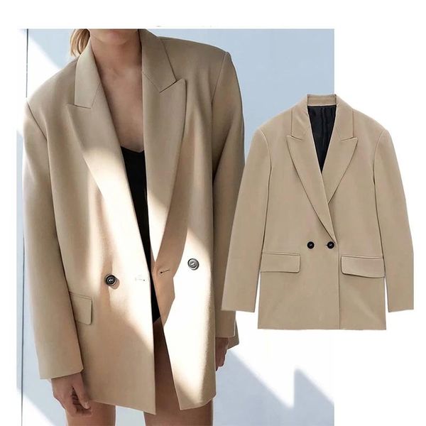 women's suits & blazers fashion simple solid pockets notched double-breasted female england style casual khaki plaid black basic coats, White;black
women's suits & blazers fashion simple solid pockets notched double-breasted female england style casual khaki plaid black basic coats, White;black