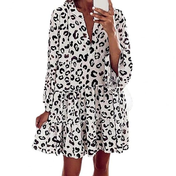 casual dresses deep v neck mini dress leopard floral print women puff sleeve swing hem streetwear, Black;gray
casual dresses deep v neck mini dress leopard floral print women puff sleeve swing hem streetwear, Black;gray