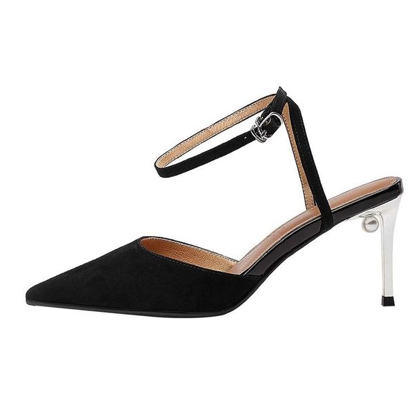 cow leather pointed toe high heels strange style dance party korean girls buckle straps mules sandals women l30, Black
cow leather pointed toe high heels strange style dance party korean girls buckle straps mules sandals women l30, Black