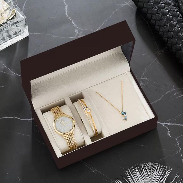 wristwatches women quartz watch set diamond bracelet cute dolphin necklace lady temperament watches suit female jewelry sets for lady's, Slivery;brown
wristwatches women quartz watch set diamond bracelet cute dolphin necklace lady temperament watches suit female jewelry sets for lady's, Slivery;brown