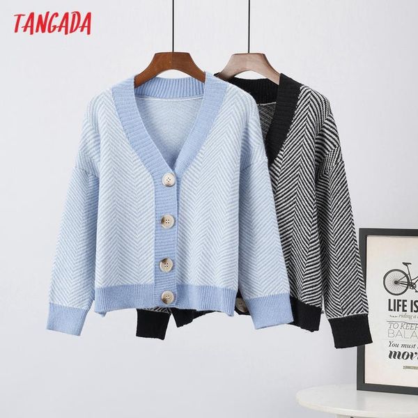 women's knits & tees tangada 2021 women striped knitted cardigan sweater jumper vintage long sleeve female office lady outerwear 7a12, White
women's knits & tees tangada 2021 women striped knitted cardigan sweater jumper vintage long sleeve female office lady outerwear 7a12, White
