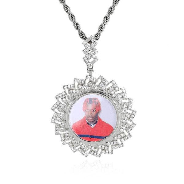 pendant necklaces diamond po micro set zircon diy creative hiphop fashion po necklace, Silver 
pendant necklaces diamond po micro set zircon diy creative hiphop fashion po necklace, Silver