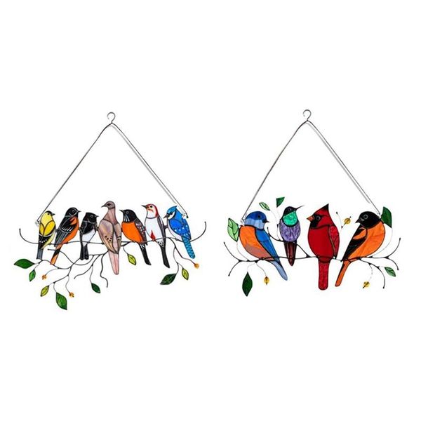 birds stained glass window hangings, on wire, hangings large panel, suncatcher novelty items
birds stained glass window hangings, on wire, hangings large panel, suncatcher novelty items