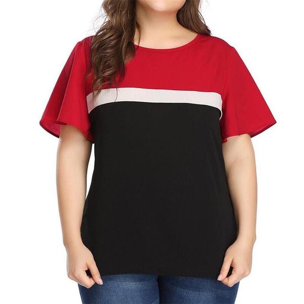 plus size t-shirt stitching color women casual o-neck short sleeves cotton and bloues summer camisetas de mujer, Black
plus size t-shirt stitching color women casual o-neck short sleeves cotton and bloues summer camisetas de mujer, Black
