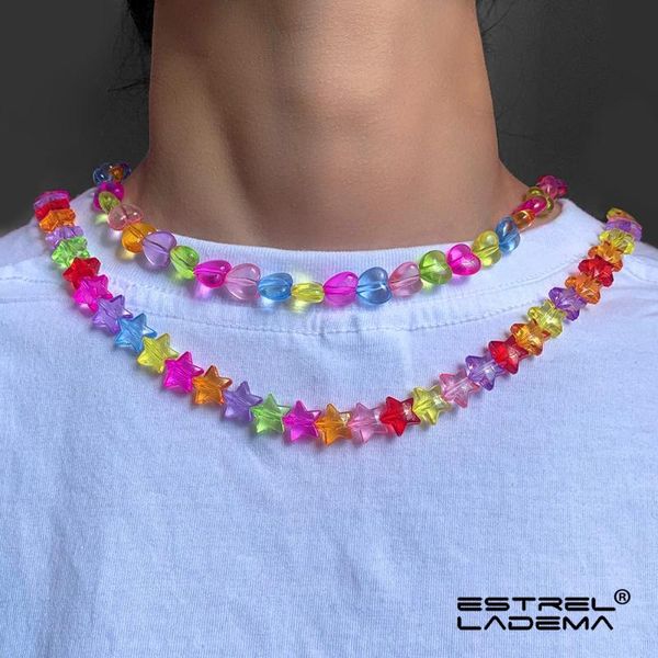 chains cute candy color acrylic heart beads choker necklace for women bohemia handmade resin beaded strand short necklaces jewelry gift, Silver
chains cute candy color acrylic heart beads choker necklace for women bohemia handmade resin beaded strand short necklaces jewelry gift, Silver