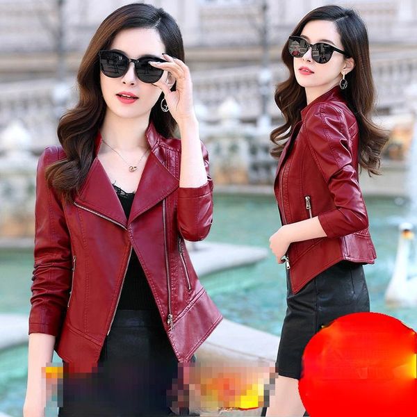 women's leather & faux spring autumn ladies motorcycle jackets women turndown collar zipper slim black moto biker jacket female y501
women's leather & faux spring autumn ladies motorcycle jackets women turndown collar zipper slim black moto biker jacket female y501