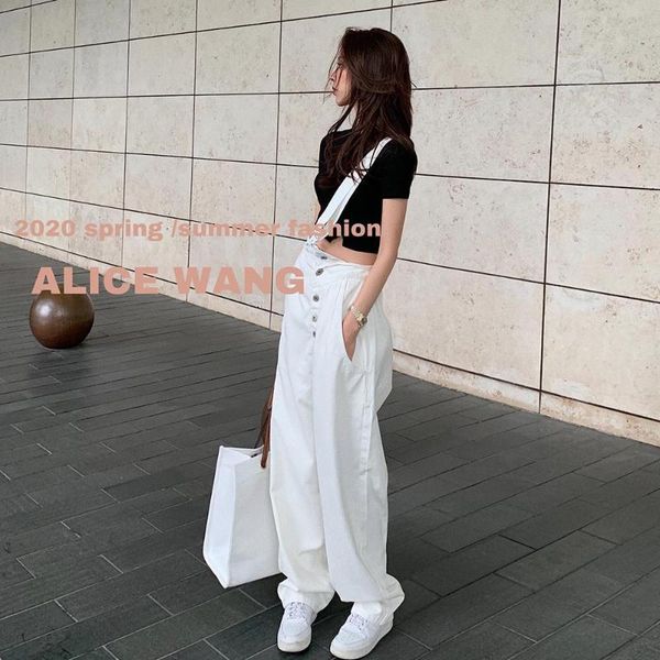 women's jeans autumn women high waist solid color single-shoulder straight 2021 casual fashion harajuku street apparel bf mopping pants, Blue
women's jeans autumn women high waist solid color single-shoulder straight 2021 casual fashion harajuku street apparel bf mopping pants, Blue